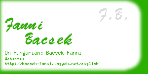 fanni bacsek business card